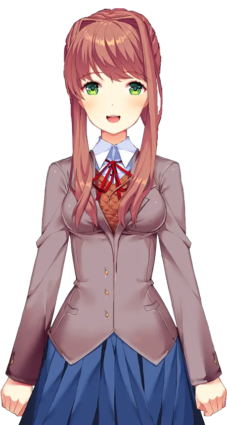 Download Edited Mediai Made A Monika Doki Doki Literature Club Png Short Hair Png