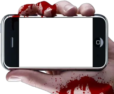 Halloween Graphics Phone With Blood On It Png Blood Hand Png