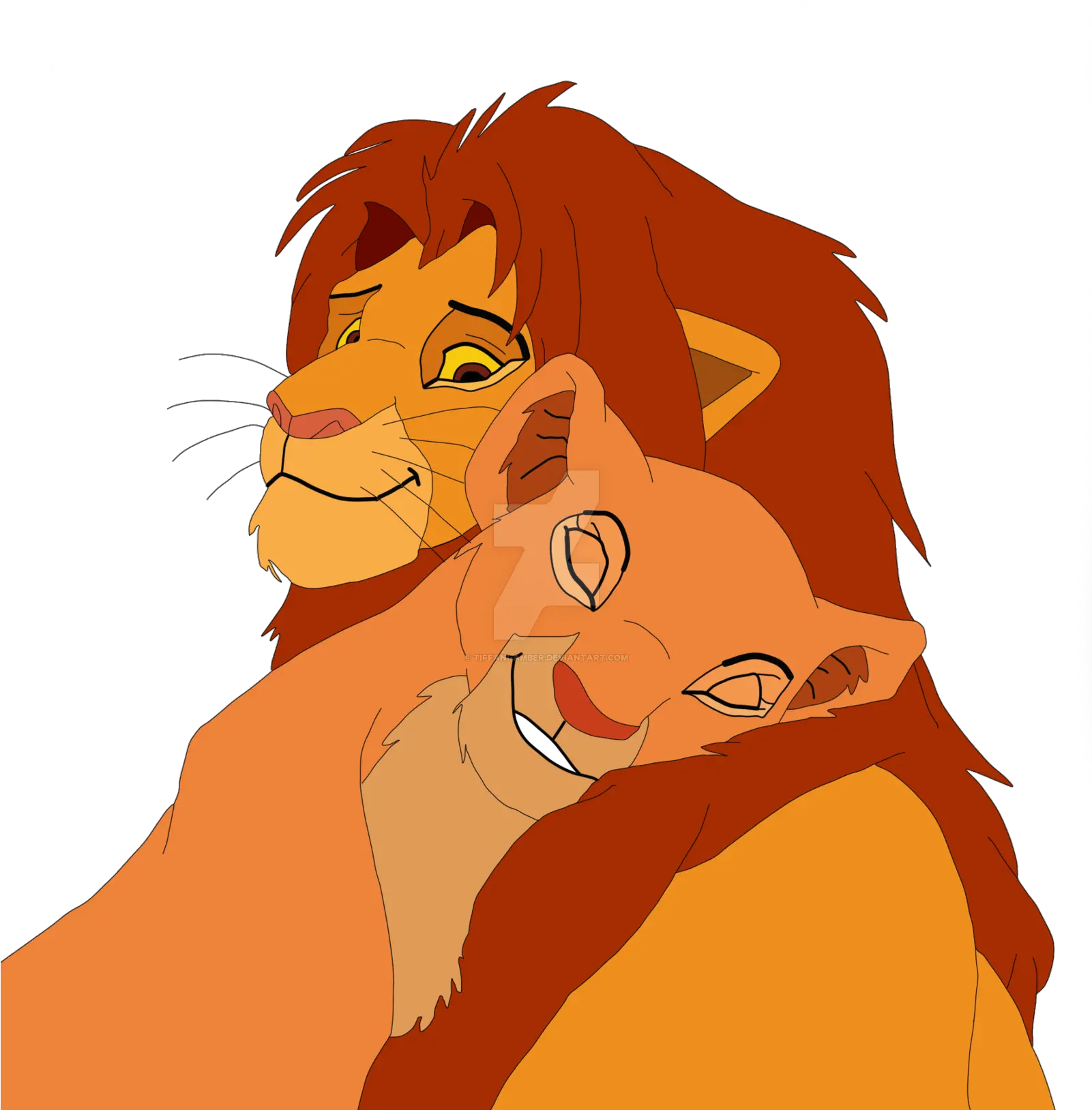 Download Hd Simba And Nala Colored Simba And Nala Hug Lion King Drawings Simba And Nala Png Hug Png