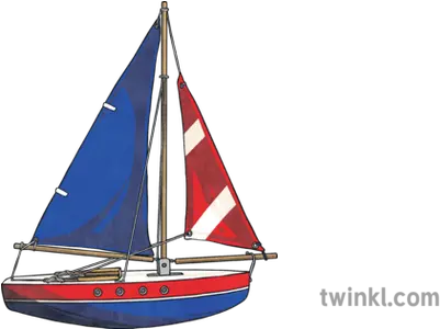 Red And Blue Boat Illustration Twinkl Sail Png Sail Boat Png