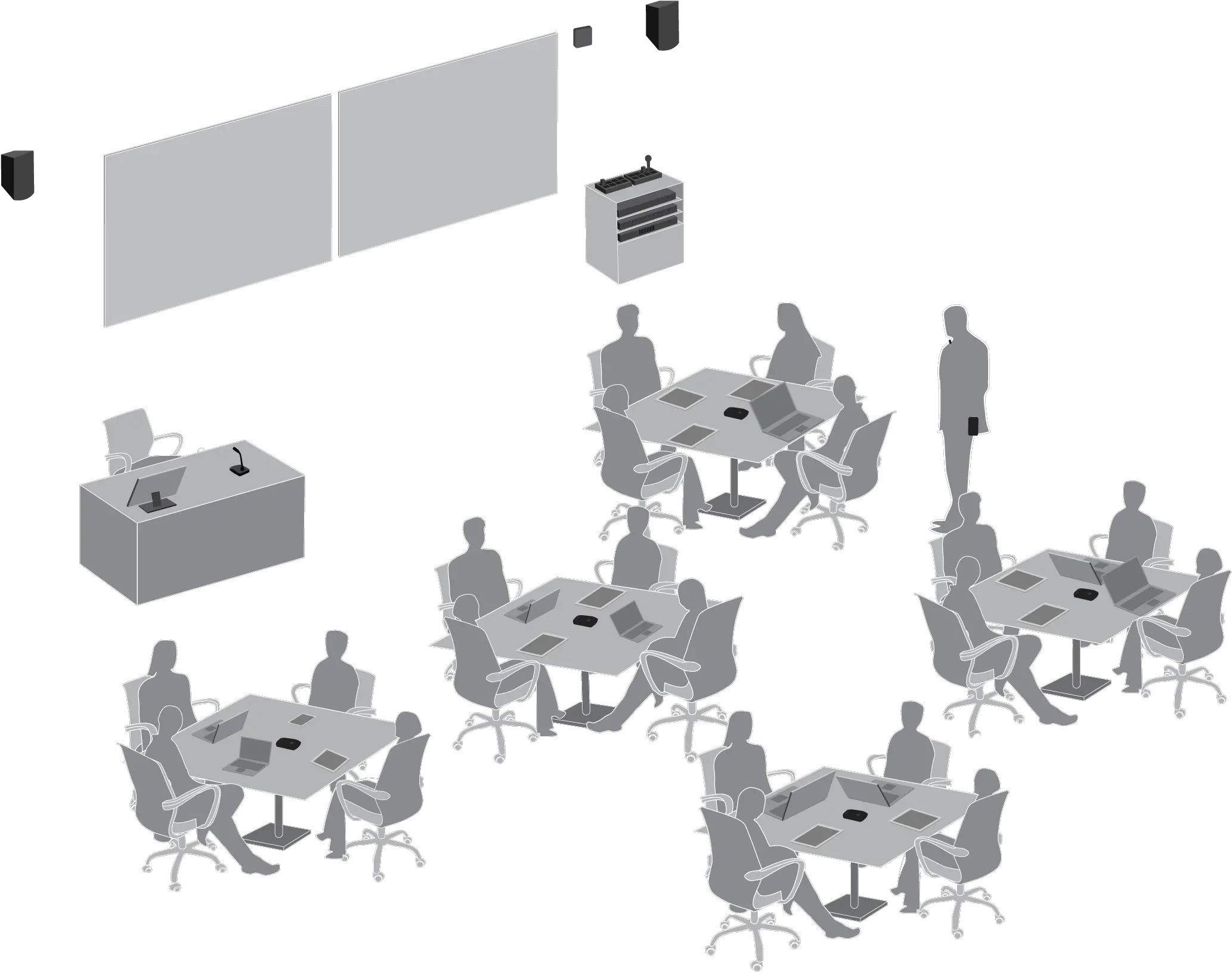 Training Room Setup With The Microflex Wireless System Sharing Png Room Png