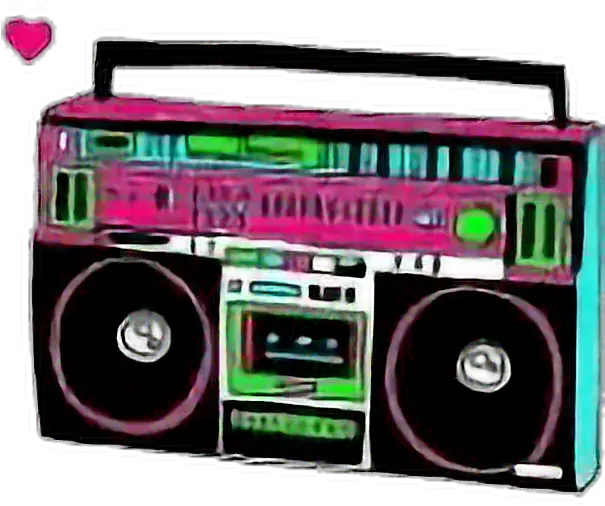 Neon Retro Boombox Vintage Stereo Freetoedit Boombox Clipart Transparent Png Boom Box Png