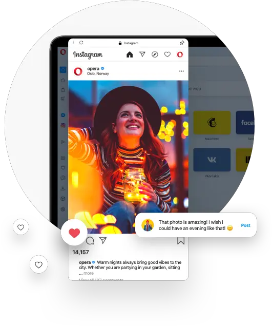 Instagram In Opera Post View And Message Instagram Png Instagram Transparents