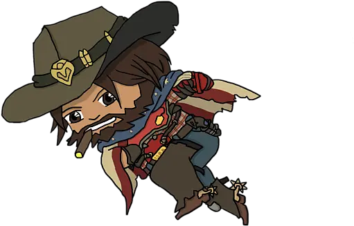 Mccree Usa Beach Towel Chibi Png Mccree Png