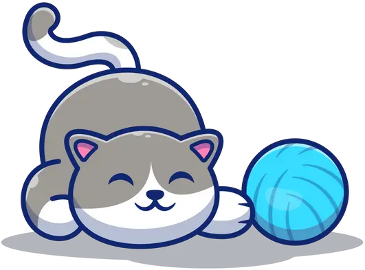 Best Premium Cat Playing With Ball Illustration Download In Cat Play Icon Png Neko Icon Maker