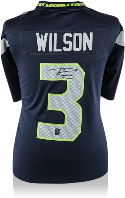 Signed Seattle Seahawks Jersey Russell Wilson Jersey Back Png Seattle Seahawks Png