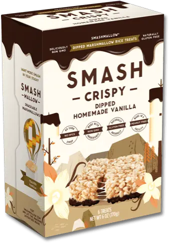 Smashmallow Toasted Vanilla Snackable Marshmallows Smash Crispy Dipped Png Vanilla 7 Icon Hot