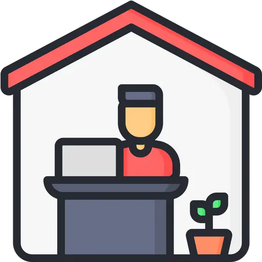 Icon Of Colored Outline Style Icon For Work From Home Png Work Png