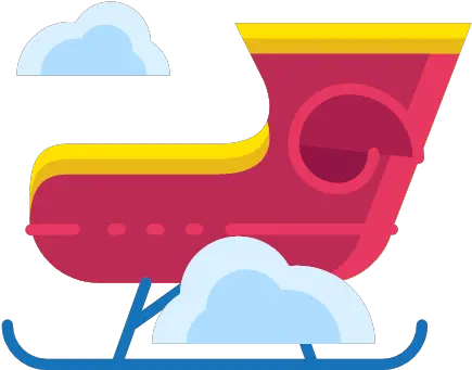 Fly Santa Sleigh Transportation Icon Flat Christmas Icons Png Santa Sleigh Png