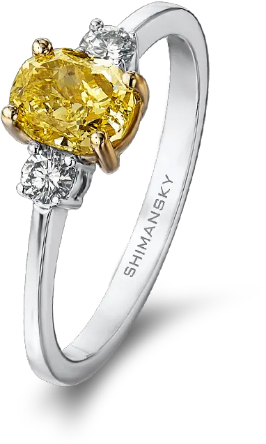 Yellow Diamond Png 02 Claw Set Oval Cut Fancy Yellow Ring Yellow Diamond Png