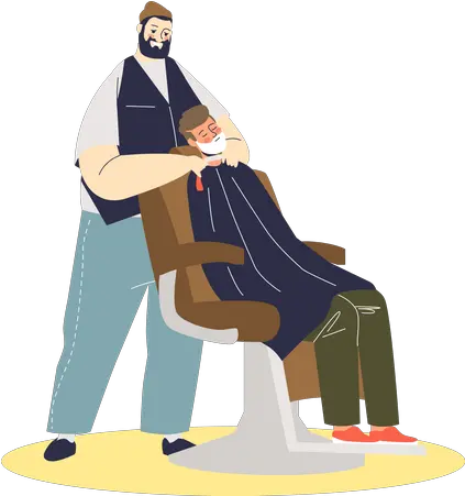 Hipster Icon Download In Flat Style Barber Shaving Cartoon Png Hipster Icon Vector