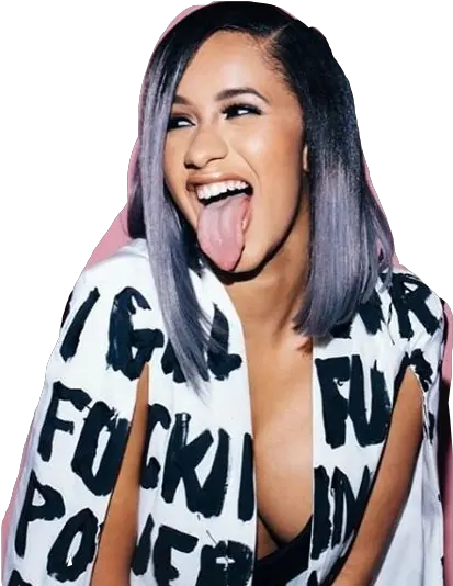 With Snapchat Filter Transparent Png Mad Cardi B Face Cardi B Transparent