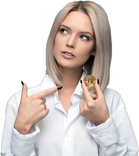 Woman Holding Bitcoin Png Hand