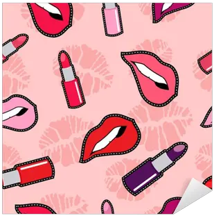 Woman Makeup Stitch Patch Icon Seamless Pattern Sticker Cosmetics Png Patch Panel Icon