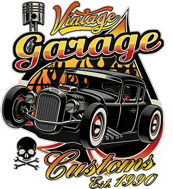 Vintage Garage Customs 1 Art Brands Png Vintage Hotrod Icon