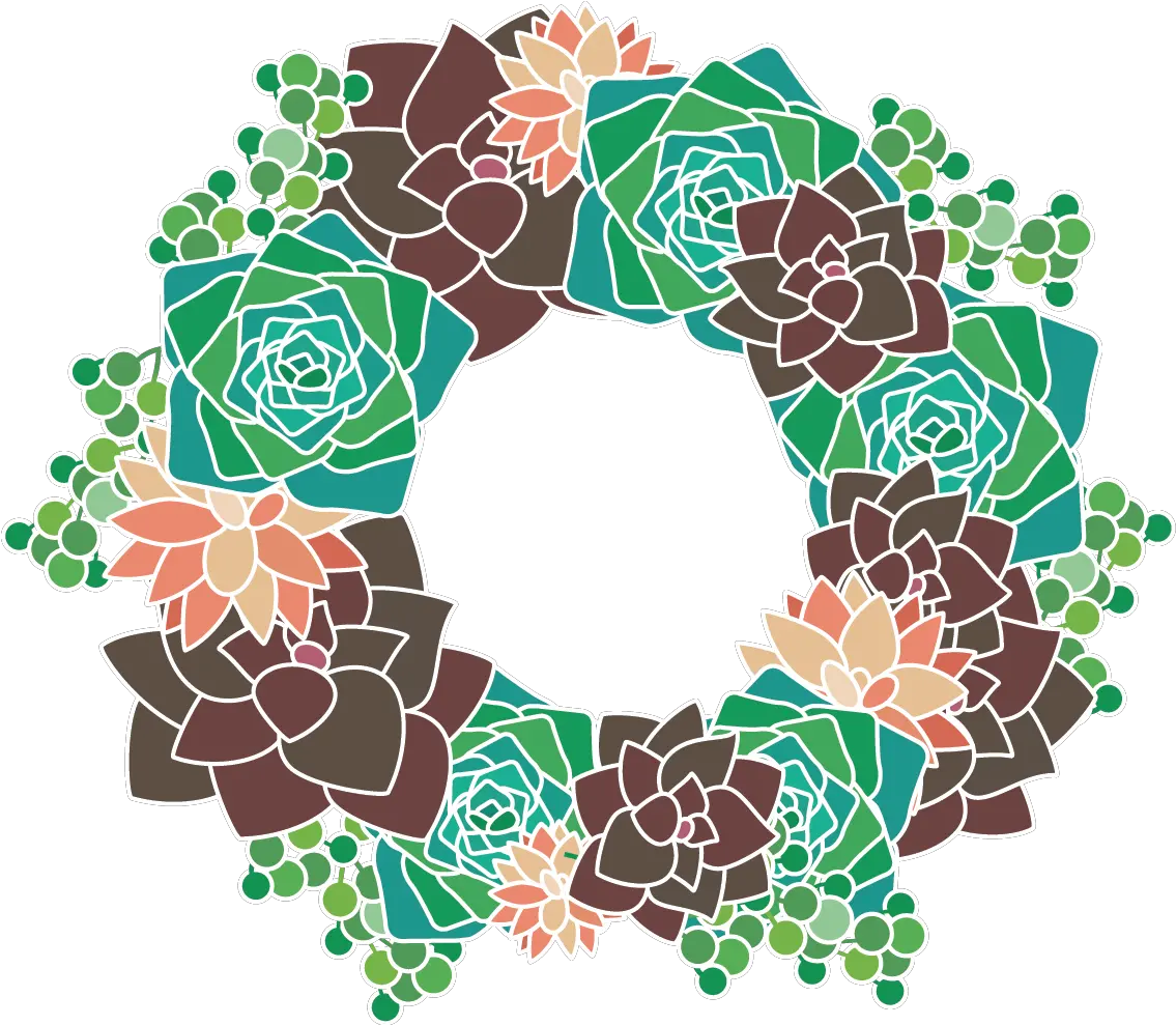 Succulent Wreath Uc Botanical Garden Alhambra Png Wreath Transparent Background