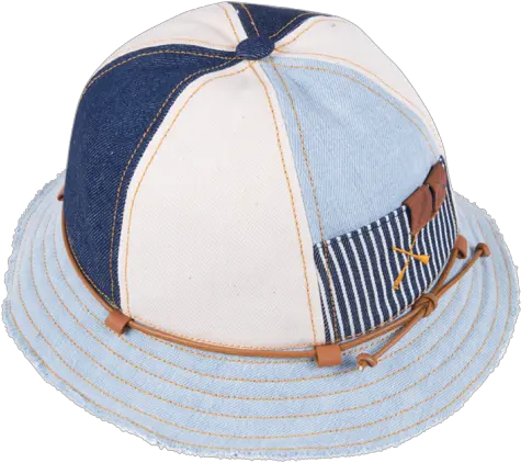 Bucket Hat Workwear Patchwork Cream U0026 Blue Baseball Cap Png Bucket Hat Png