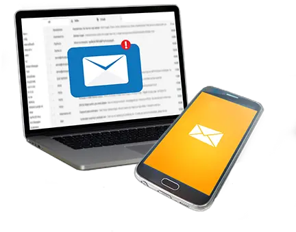 Laptop And Phone With Email Icon To Email Png Icon Phone Email Message