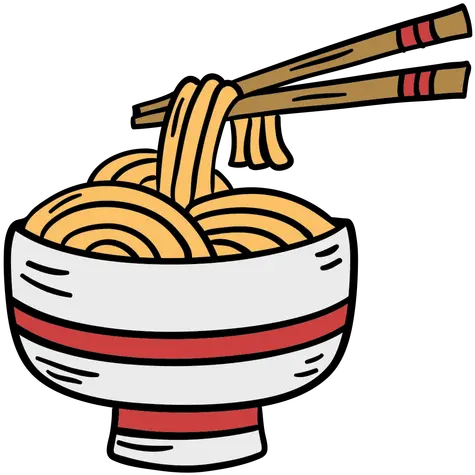 Hand Drawn Aisan Noodle Bowl Chopstick Palillos Chinos Dibujo Png Chopstick Png