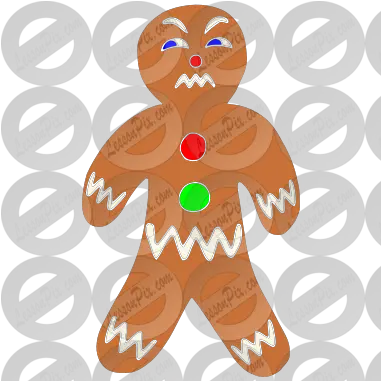 Mad Gingerbread Man Stencil For Classroom Therapy Use Illustration Png Gingerbread Man Png