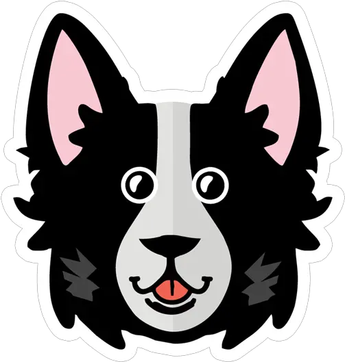 Border Collie Sticker Just Stickers Illustration Png Border Collie Png