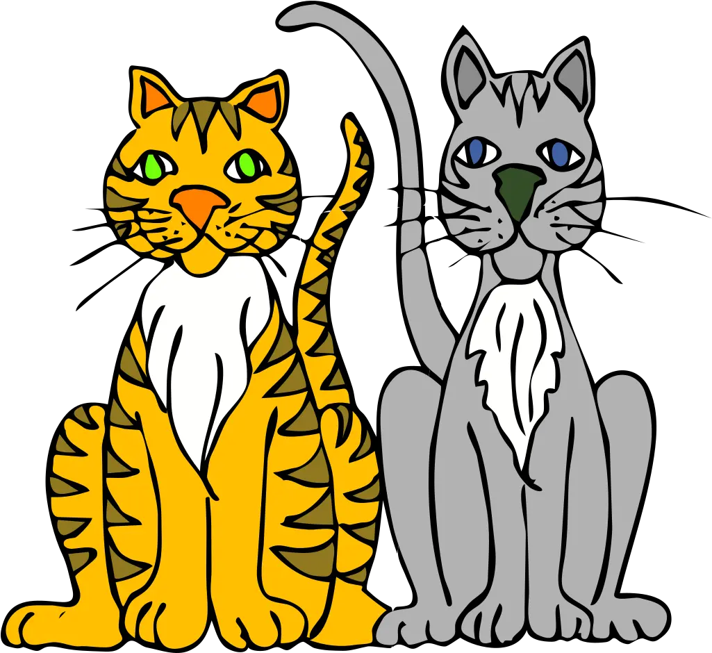 Two Cartoon Cats Png Svg Clip Art For Web Download Clip Beside Clipart Cats Png