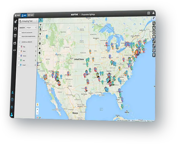 Create A Map From Excel Data Maptive Language Png Google Map Marker Icon List