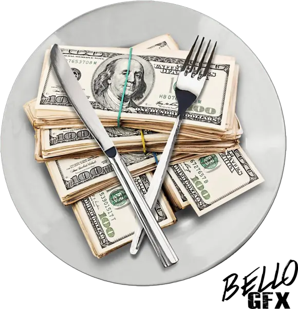 Money Big Dreams Big Money Food Plate Png