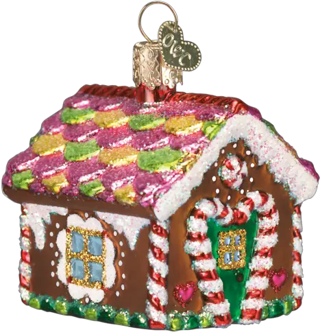 Gingerbread House Ornament Old World Christmas Gingerbread House Glass Blown Ornament Png Gingerbread House Png