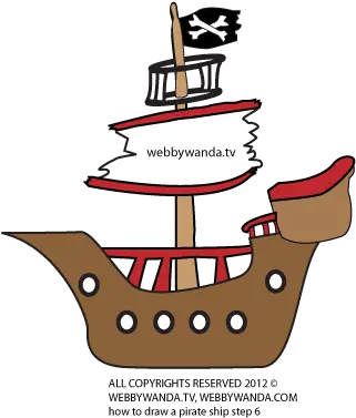 Webewandacom How To Draw A Cartoon Pirate Ship Webby Cartoon Drawings Of A Pirate Ship Png Pirate Ship Logo