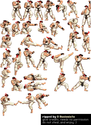 Ryu Street Fighter 2 Ryu Sprites Png Ryu Street Fighter Png