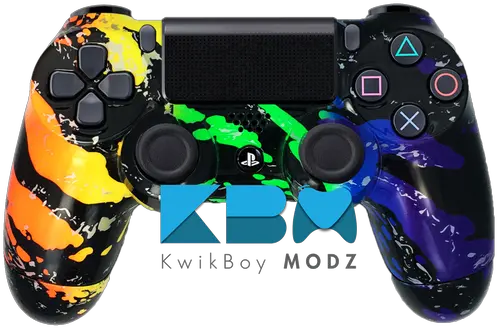 Download Hd Rainbow Splatter Custom Ps4 Controller Led Rainbow Splatter Ps4 Controller Png Ps4 Png