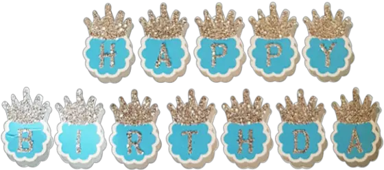 Download Blue And Silver Happy Birthday Banner Royal Icing Png Birthday Banner Png