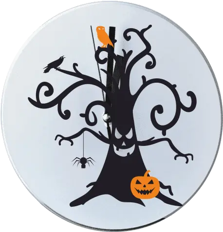 Round Wall Clock With Printing Halloween Tree Fáceis Decoração Simples De Halloween Png Halloween Tree Png