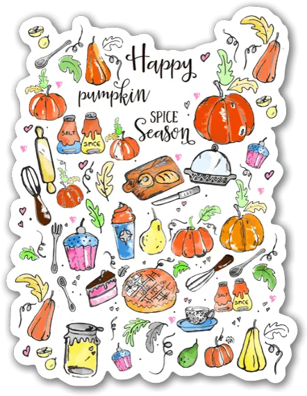 Happy Pumpkin Spice Stickerapp Cartoon Png Pumpkin Spice Png