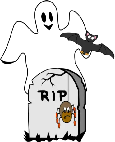 Halloween Ghost Spider And Bat Rip Gravestone Png Halloween Bat Png