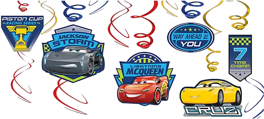 Disney Cars Swirl Decorations 3 Party Supplies Just Adornos Para Fiesta De Cars Png Disney Cars Png