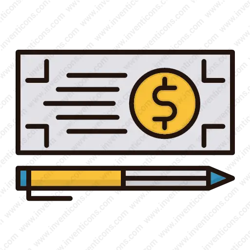 Download Bank Check Payment Vector Icon Horizontal Png Check Payment Icon