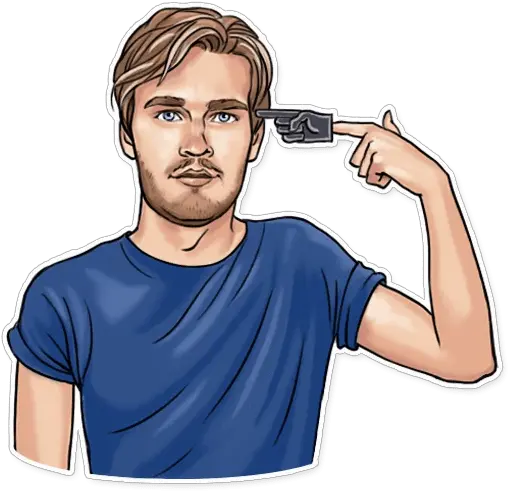 Pewdiepie Foam Finger Shoot Sticker Razor Png Pewdiepie Face Png