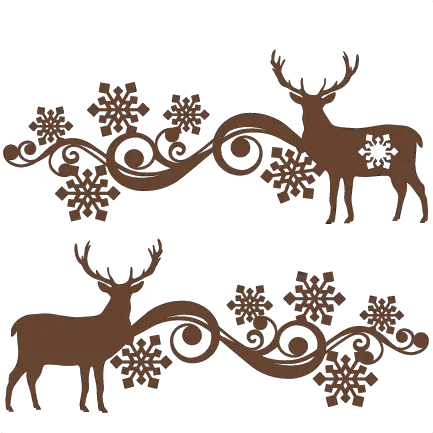 Reindeer Snowflake Flourish Set Svg Scrapbook Cut File Snowflake Flourish Svg Free Png Corner Flourish Png