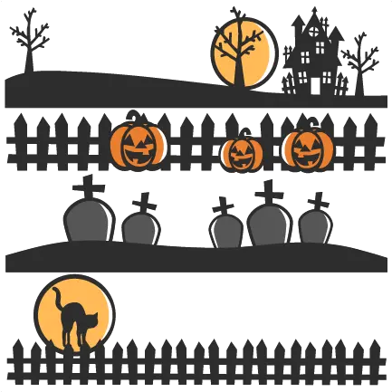 Halloween Scene Borders Svg Scrapbook Cut File Cute Clipart Halloween Scrapbook Clipart Png Transparent Halloween Border