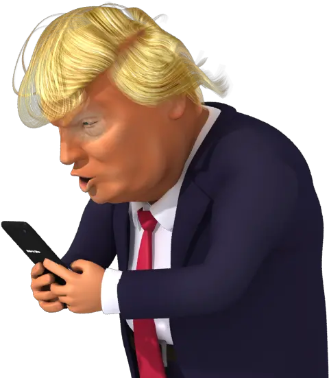 Download Hd Confused Trump Png Banner Black And White Donald Trump Phone Cartoon Trump Png