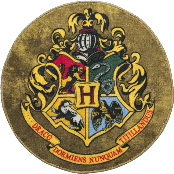 Harry Potter Hogwarts Crest Circular Doormat Hogwarts Logo Harry Potter Hd Png Harry Potter Logo Png