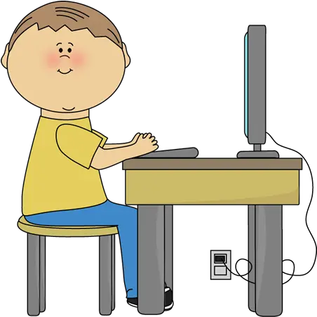 Library Of Computer Test Png Download Files Student On Computer Clip Art Computer Clipart Png