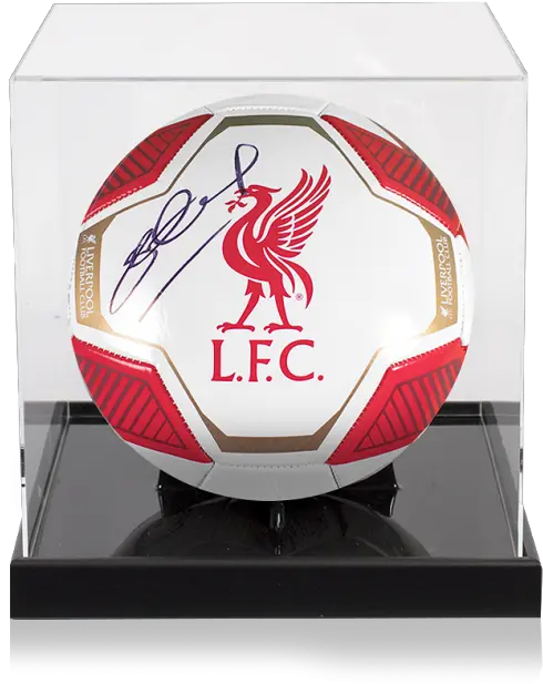 Steven Gerrard Signed Liverpool Fc Branded Football In Acrylic Case Signed Football Ronaldo Png Football Icon Pictures