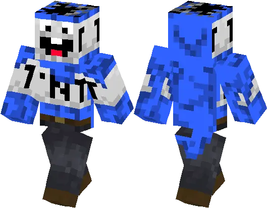 Blue Tnt From Yt Minecraft Skin Hub Minecraft Skin Girl Hair Braid Png Minecraft Tnt Png