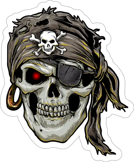 Pirate Skull With Eyepatch Sticker Imagens De Caveira Em Png Eyepatch Transparent