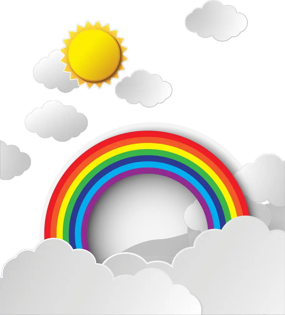 Rainbow Clipart Black And White Png