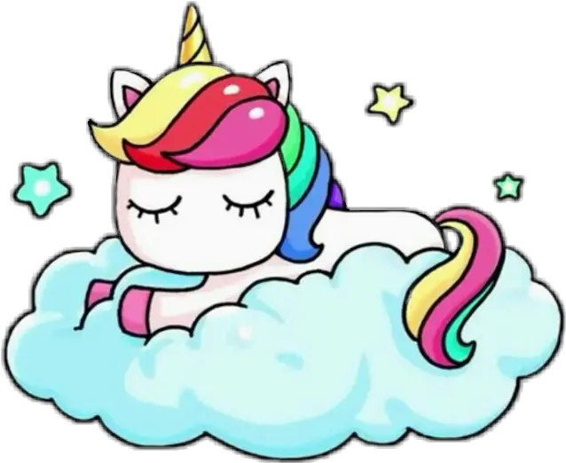 Unicorn And Rainbow Clipart Unicorn On Cloud Png Drawing Cute Kawaii Unicorn Unicorn Clipart Transparent Background