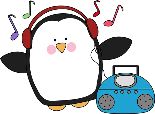 Download Hd Penguin Pencil And In Color Penguin Listening Penguin Music Clipart Png Music Clipart Transparent